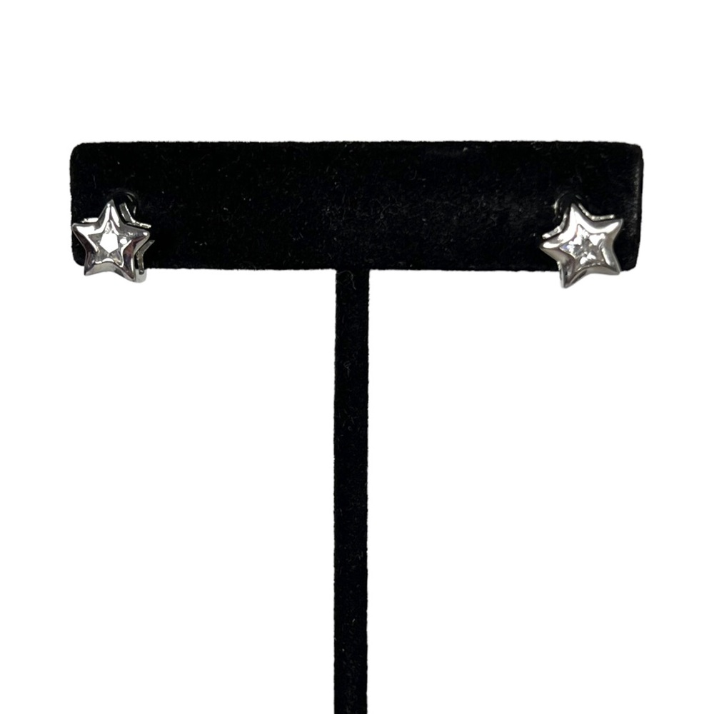 Swarovski Crystal Caged Star Silver Post Earrings